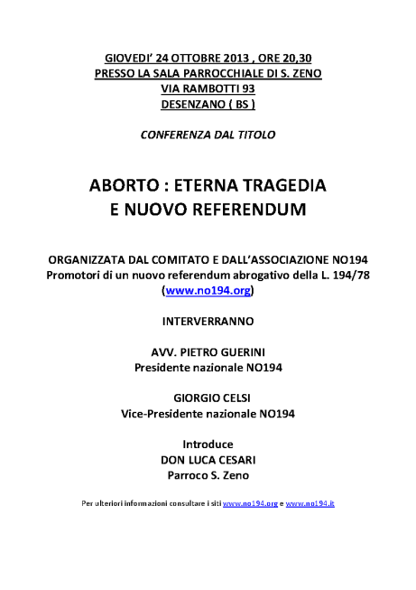 Locandina Conferenza 24.10.2013